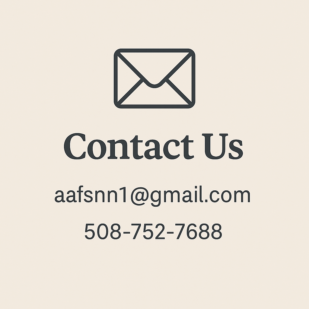 Contact information with an email icon, including the text 'Contact Us', an email address, and a phone number.